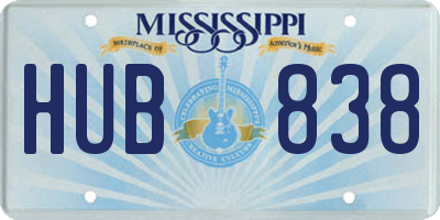 MS license plate HUB838