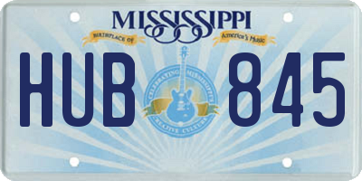 MS license plate HUB845