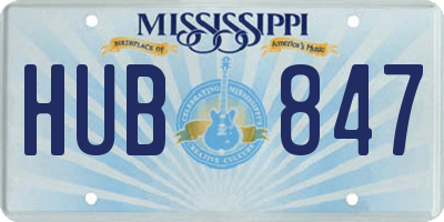 MS license plate HUB847