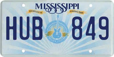 MS license plate HUB849