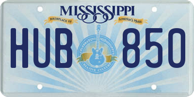 MS license plate HUB850