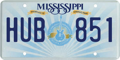 MS license plate HUB851