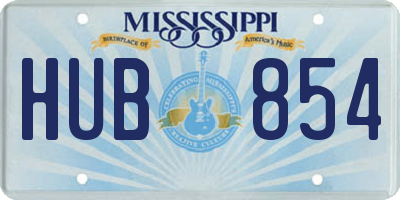 MS license plate HUB854