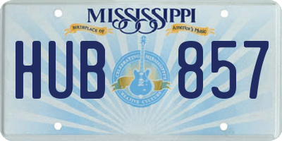 MS license plate HUB857