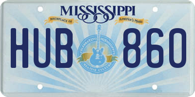 MS license plate HUB860
