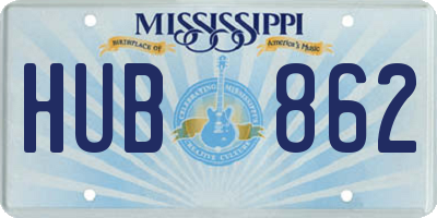 MS license plate HUB862