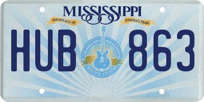 MS license plate HUB863