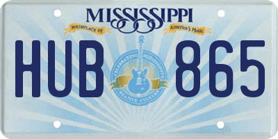 MS license plate HUB865