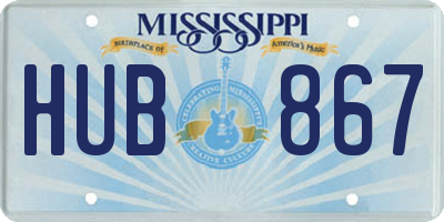 MS license plate HUB867