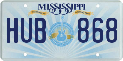MS license plate HUB868