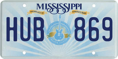 MS license plate HUB869