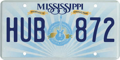 MS license plate HUB872