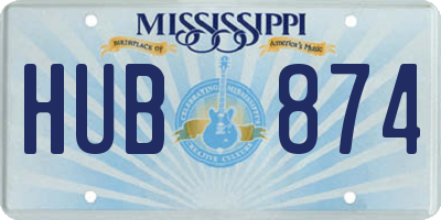 MS license plate HUB874