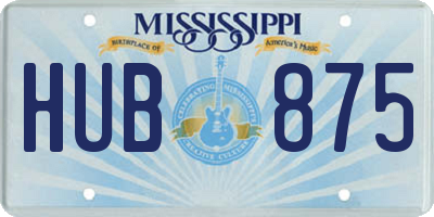 MS license plate HUB875