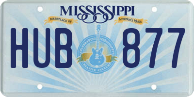 MS license plate HUB877