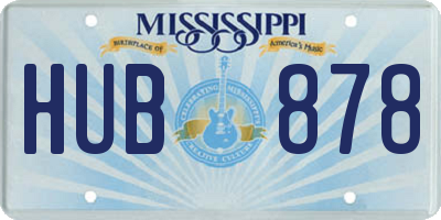 MS license plate HUB878