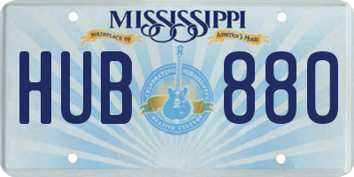 MS license plate HUB880