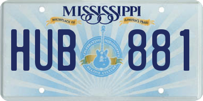 MS license plate HUB881