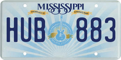 MS license plate HUB883