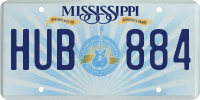 MS license plate HUB884