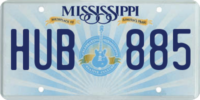 MS license plate HUB885