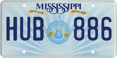 MS license plate HUB886