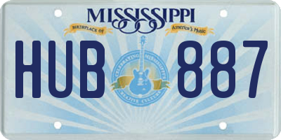 MS license plate HUB887