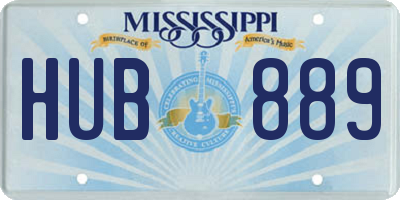 MS license plate HUB889