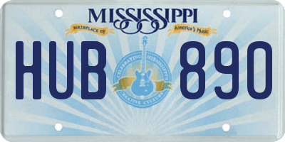 MS license plate HUB890