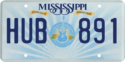 MS license plate HUB891