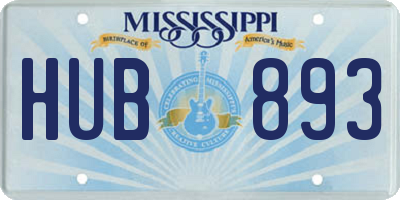MS license plate HUB893