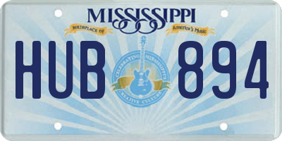MS license plate HUB894