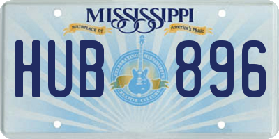 MS license plate HUB896