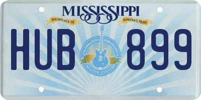 MS license plate HUB899