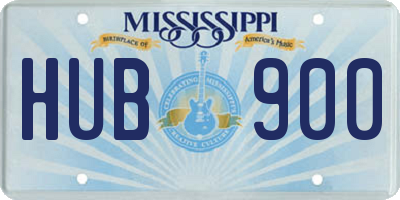 MS license plate HUB900