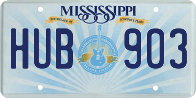 MS license plate HUB903
