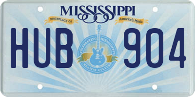 MS license plate HUB904