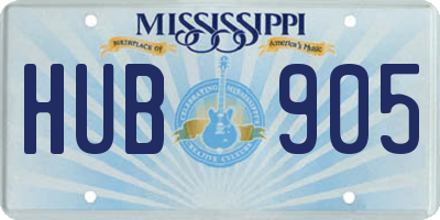 MS license plate HUB905