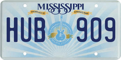 MS license plate HUB909