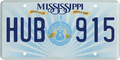 MS license plate HUB915