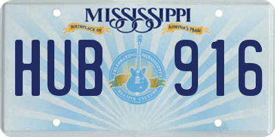 MS license plate HUB916