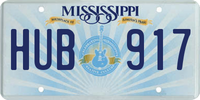 MS license plate HUB917