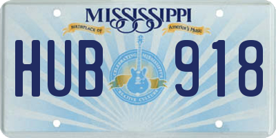 MS license plate HUB918