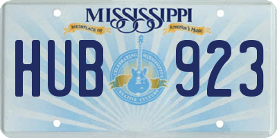 MS license plate HUB923