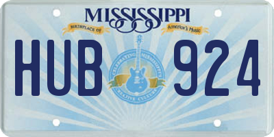 MS license plate HUB924