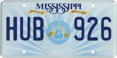 MS license plate HUB926