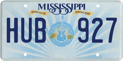 MS license plate HUB927