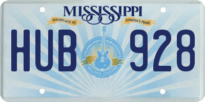 MS license plate HUB928