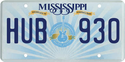 MS license plate HUB930