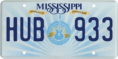 MS license plate HUB933